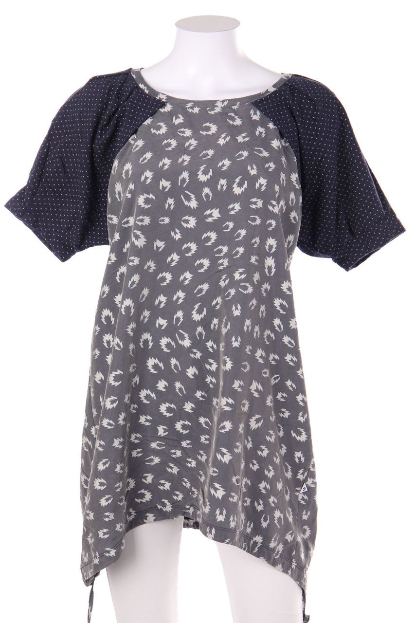 adidas - Muster-Kurzarm-Bluse mit Tunnelzug - D 36