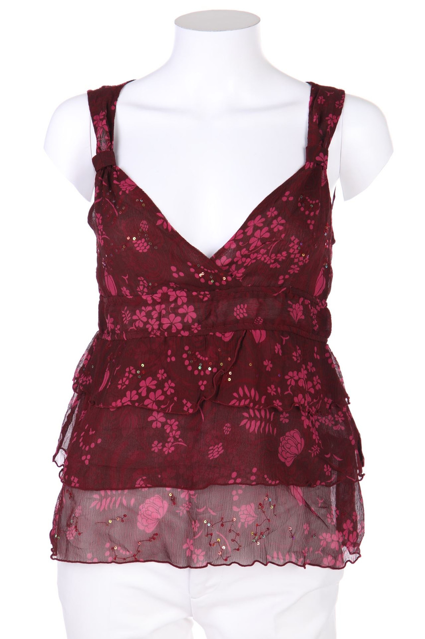 H&M - Seiden-Bluse im Layer Look mit Pailletten - D 34