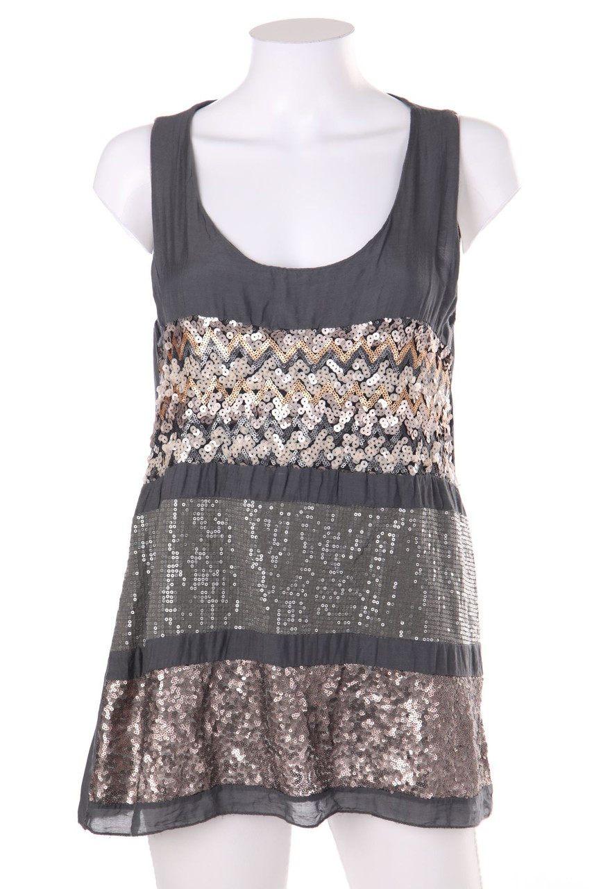 SECONDHAND - Blusentop mit Pailletten - D 42