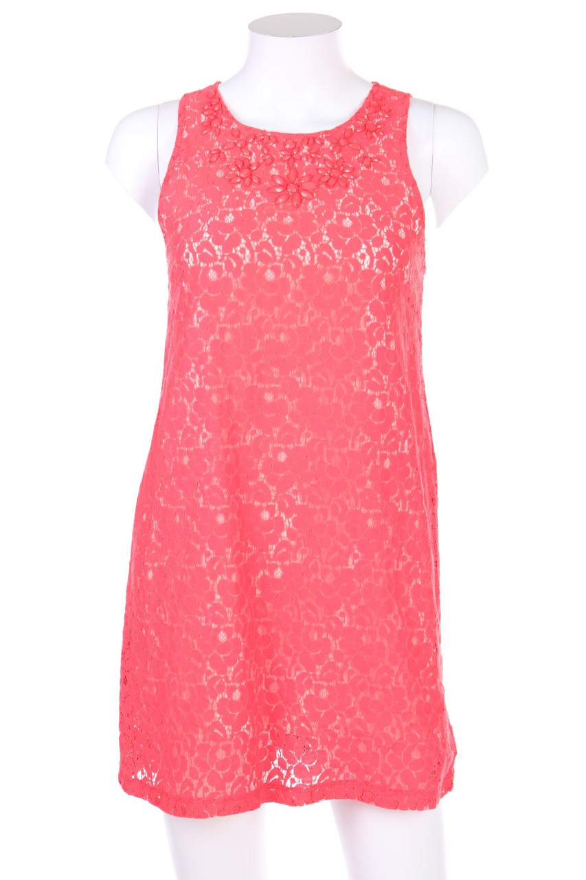 SEED - Kleid aus Spitze mit Schmuckstein-Applikation - S