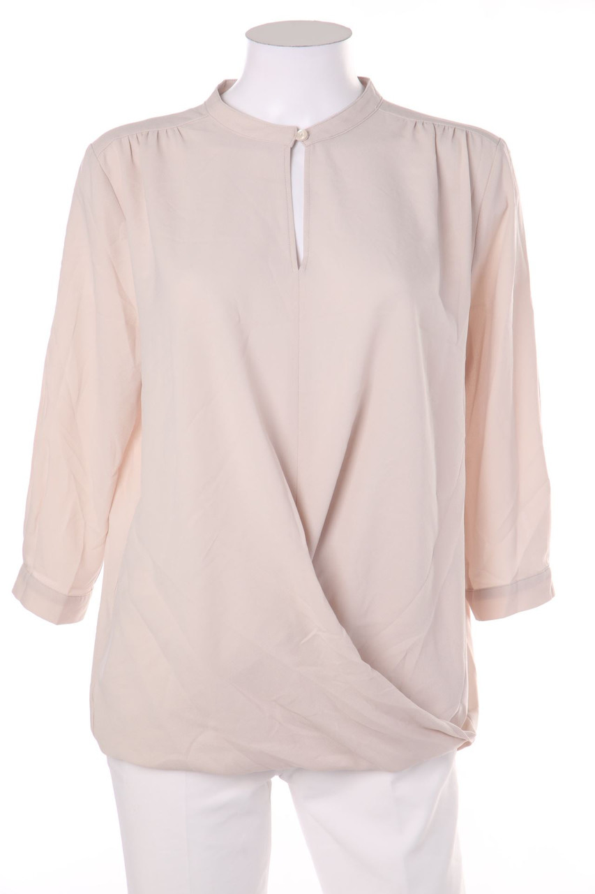 MORE & MORE - Bluse mit 3/4-Ärmel in Wickel-Optik mit Keyhole - D 36