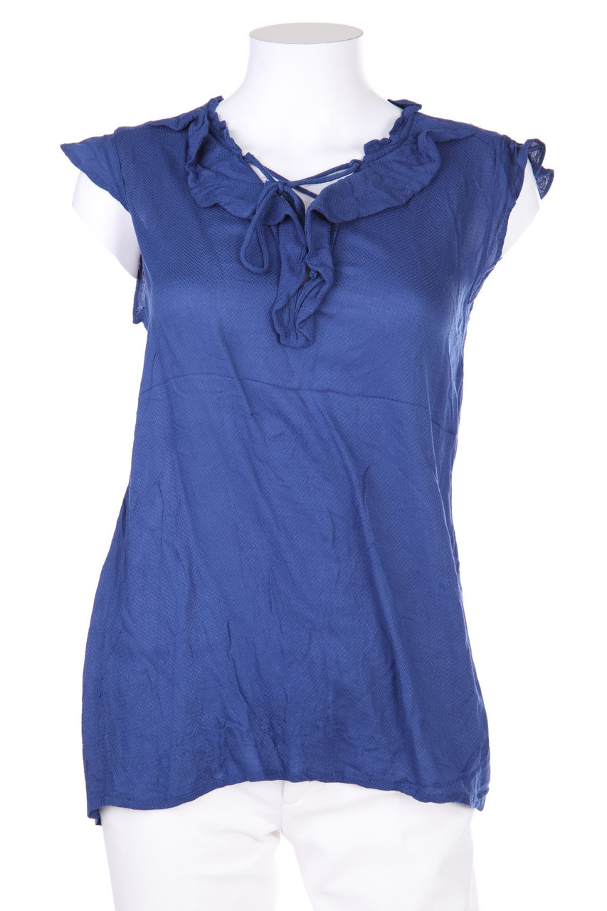 promod - Kurzarm-Bluse mit Rüschen - D 38