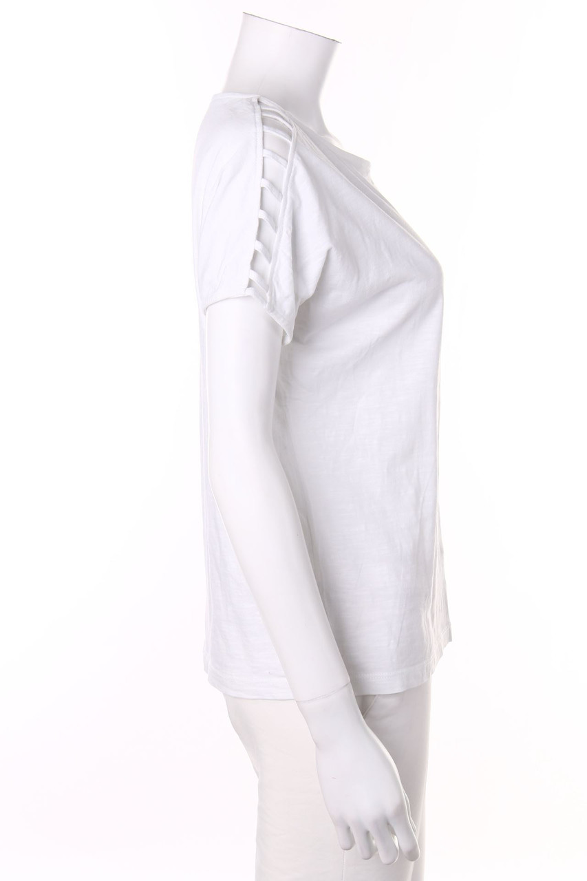 ESPRIT - Kurzarm-Shirt mit Cut-outs aus Baumwolle - D 34