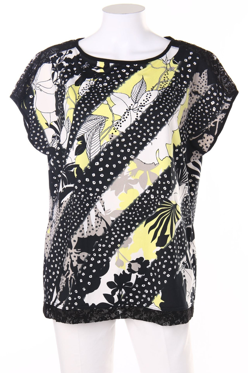 BONITA - Kurzarm-Bluse mit Batwing-Ärmeln mit Muster - L