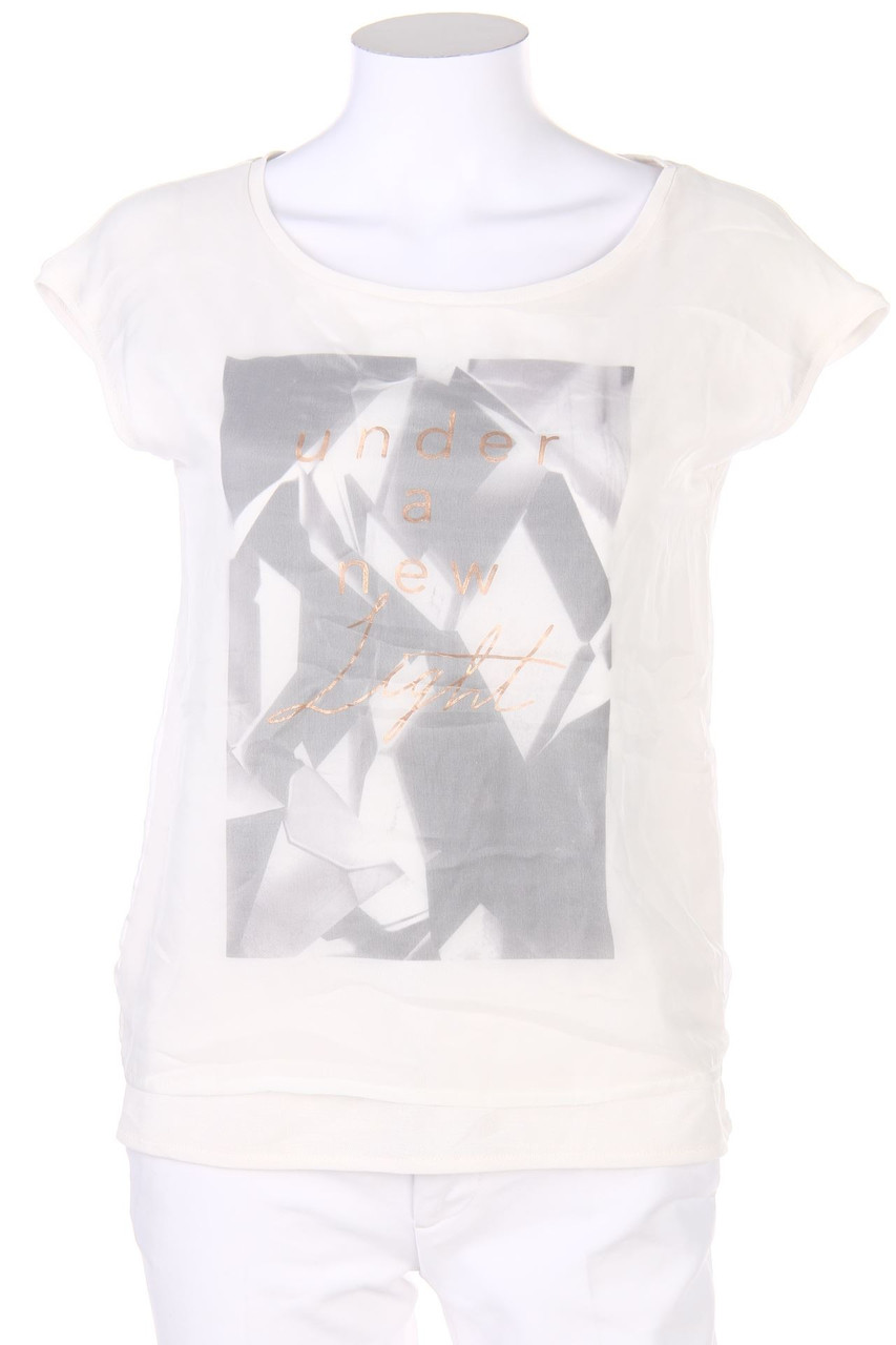 ZARA W&B - Kurzarm-Bluse mit Print - S