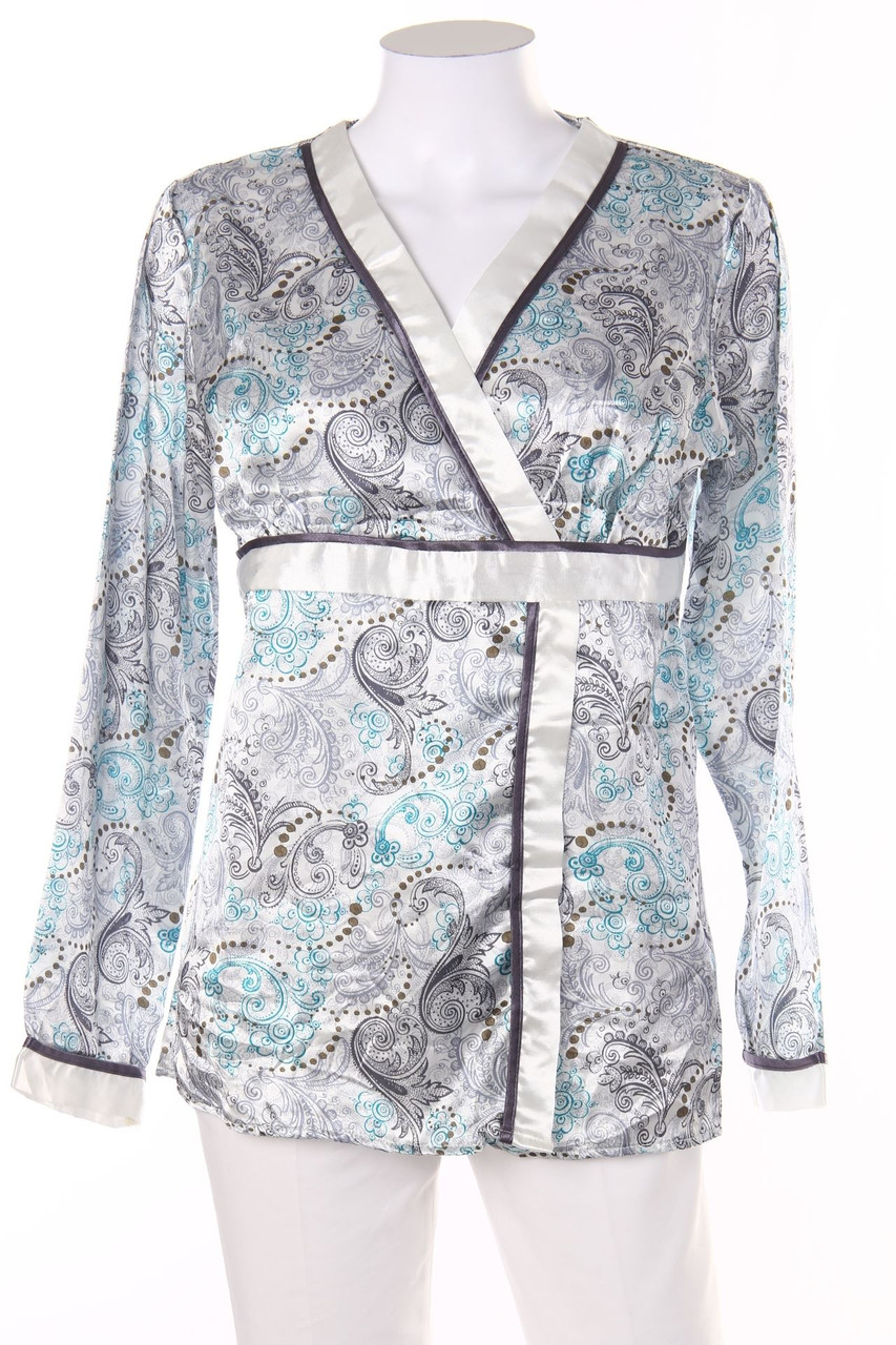 Jolinesse - Satin-Bluse mit Paisley-Print - D 38-40