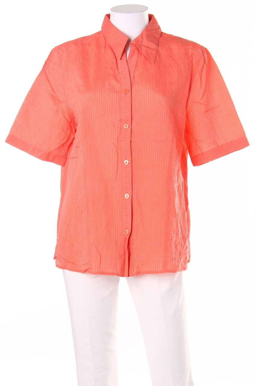 ERFO - Hemd-Bluse mit kurzem Ärmel mit Streifen mit Stickereien - D 42