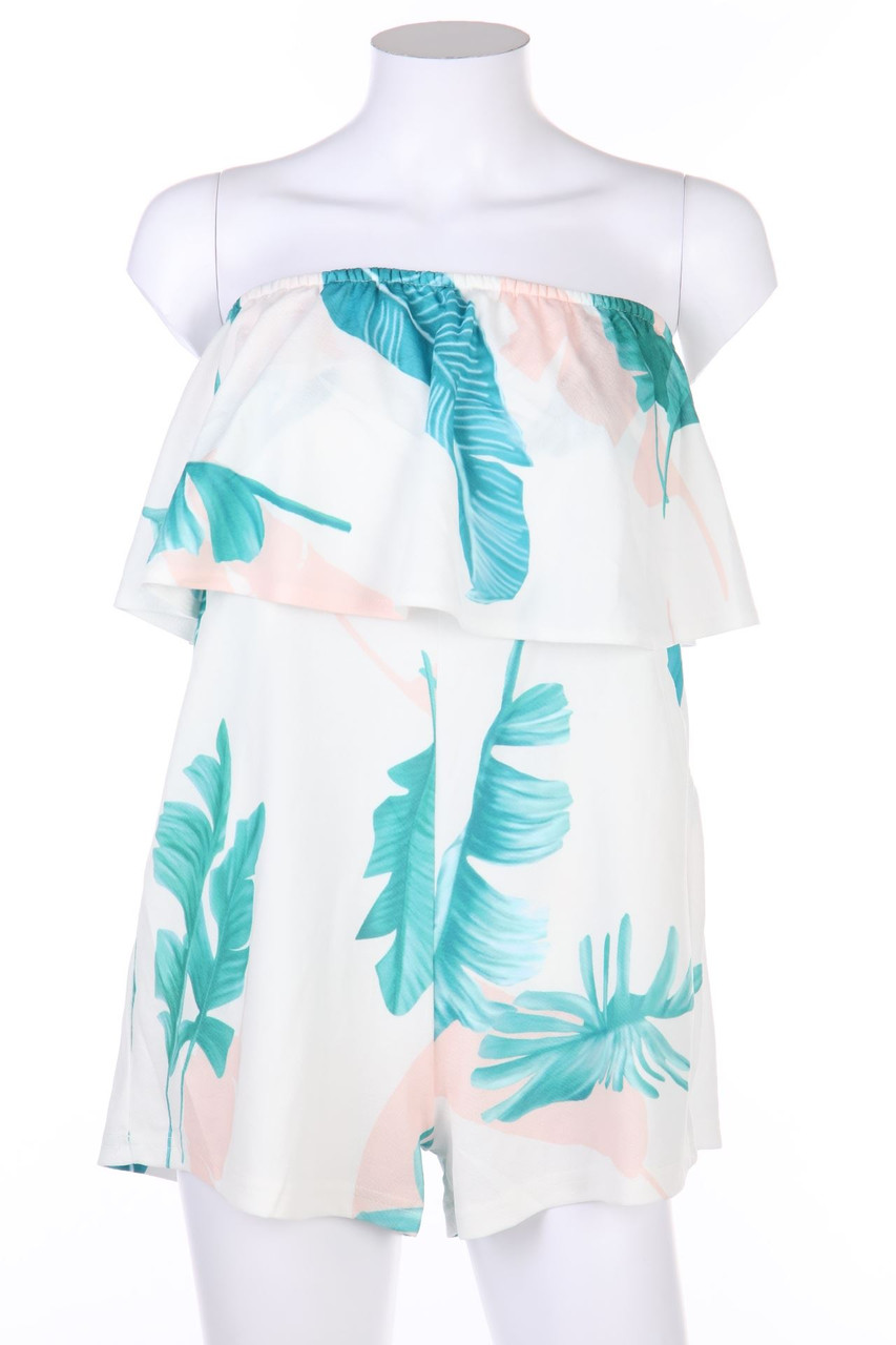 ECOWISH - Playsuit im Layer Look mit Tropical Print - M