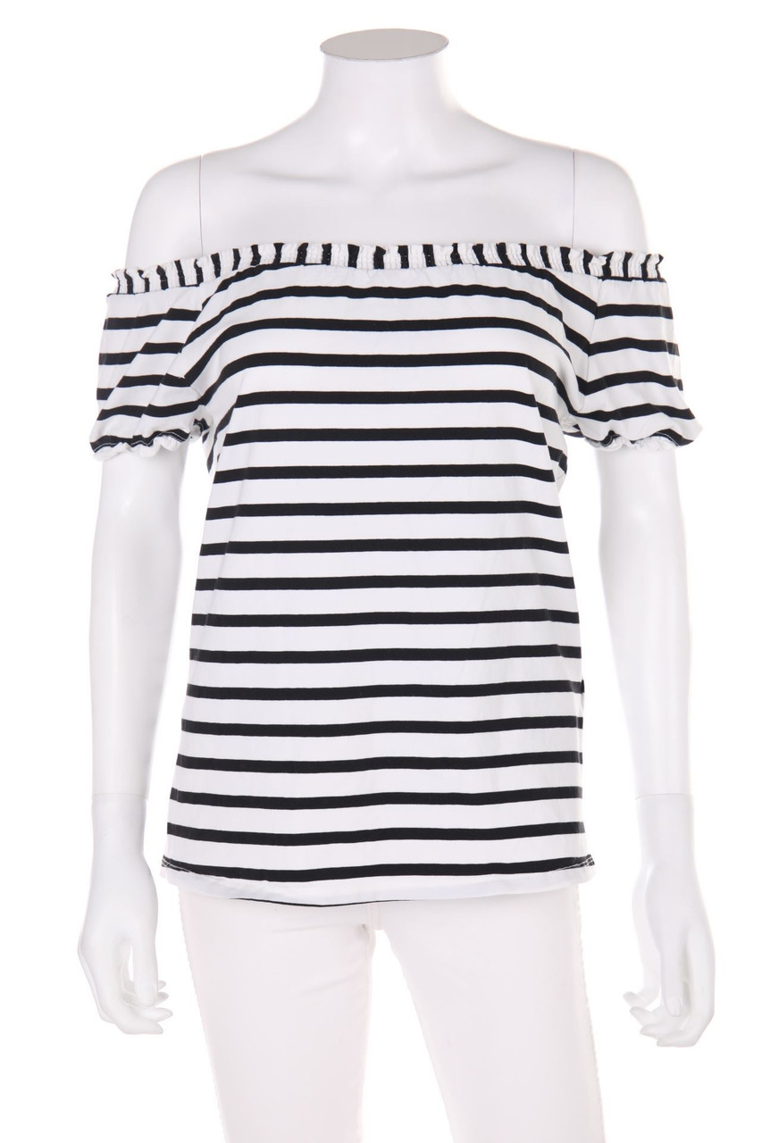 orsay - Carmen-Kurzarm-Shirt aus Crêpe mit Streifen - D 44