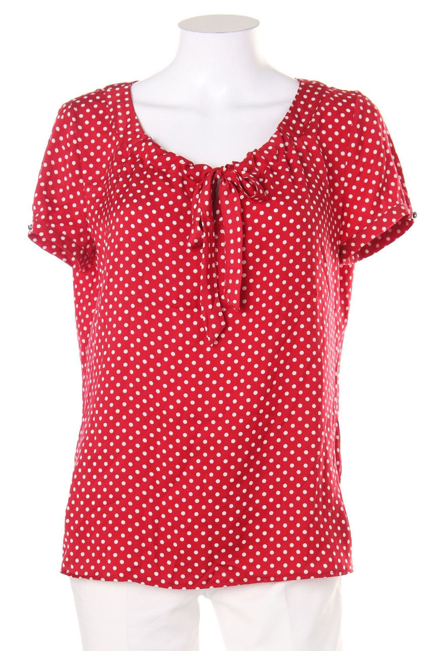 TAIFUN - Kurzarm-Bluse mit Polka Dots - L
