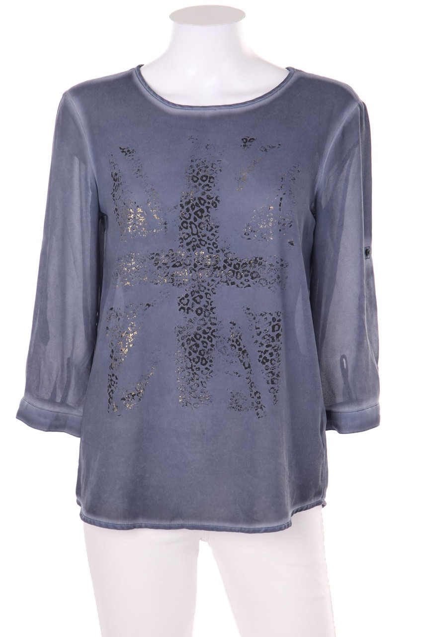 s.Oliver - Garment Dyed-Bluse mit Print - D 36