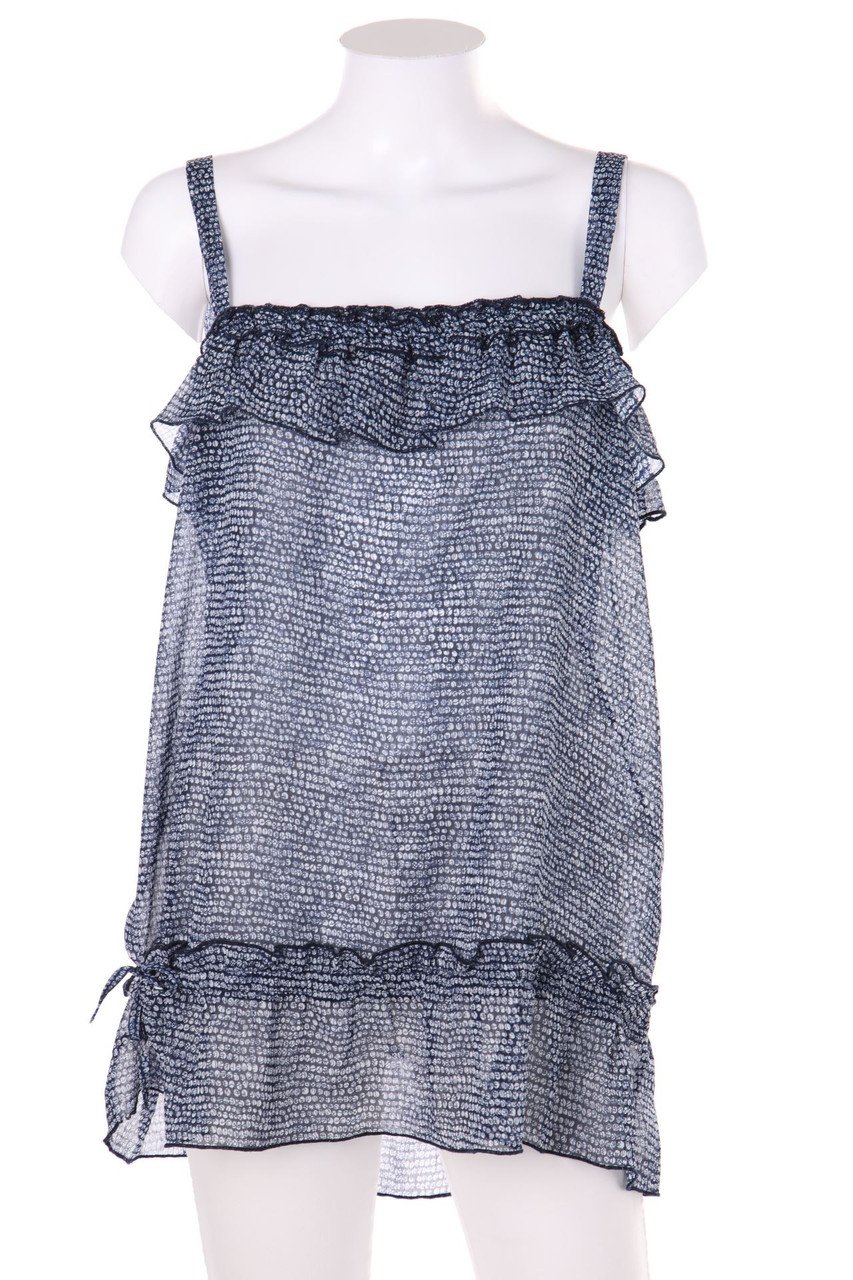 NINA KALIO - Muster-Top im Layer Look mit Rüschen - D 46