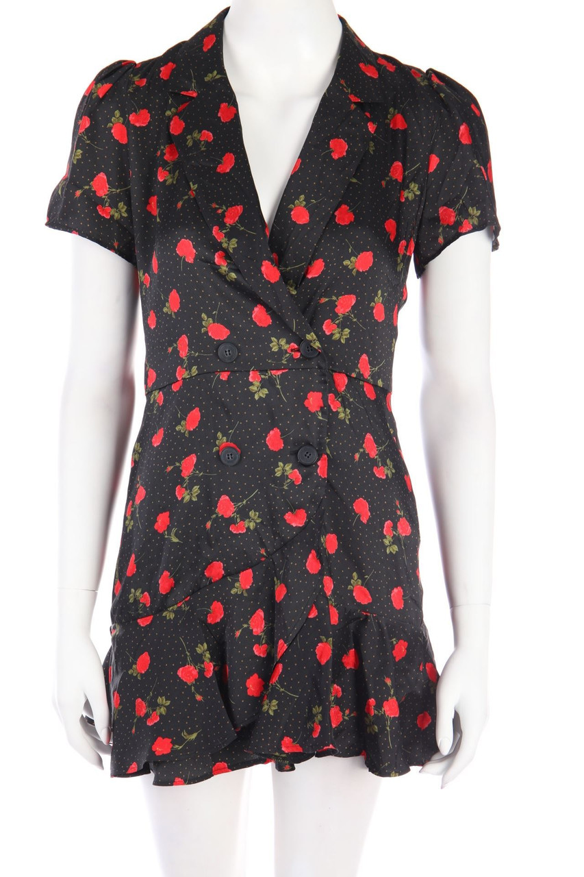 ZARA - Kleid in Wickel-Optik mit Blumen-Print - S