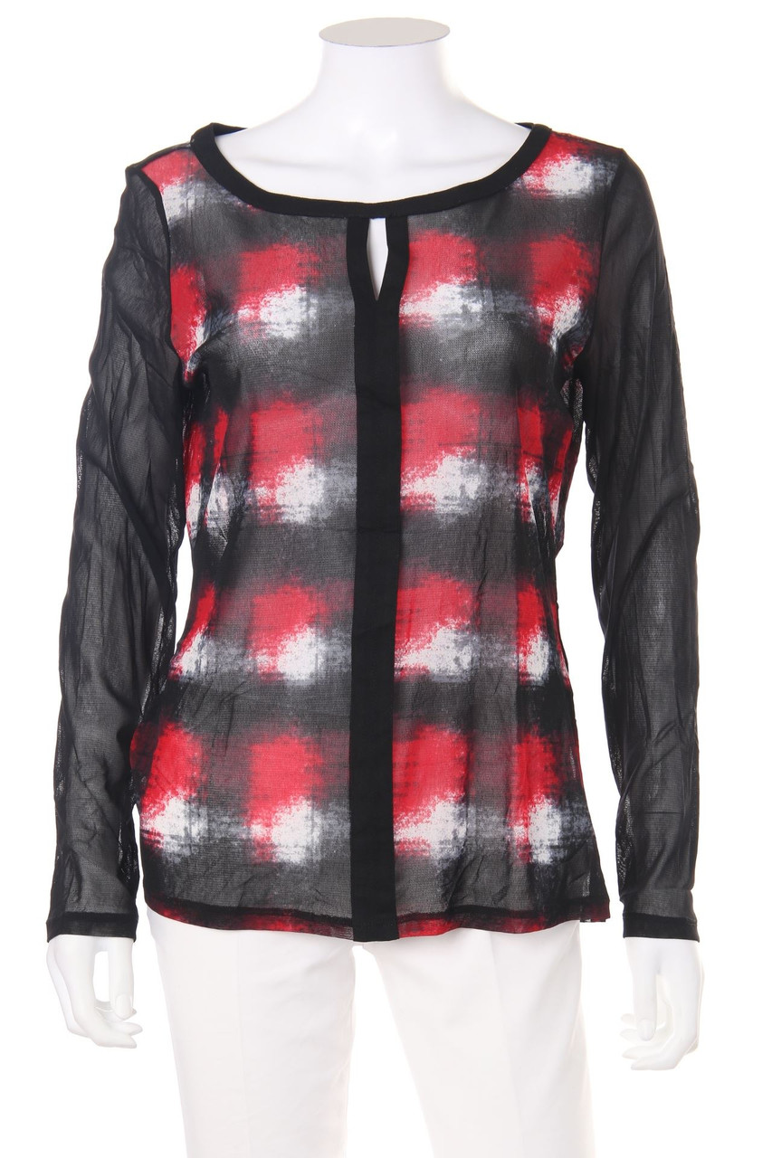 comma - Bluse mit Karo-Muster - D 42