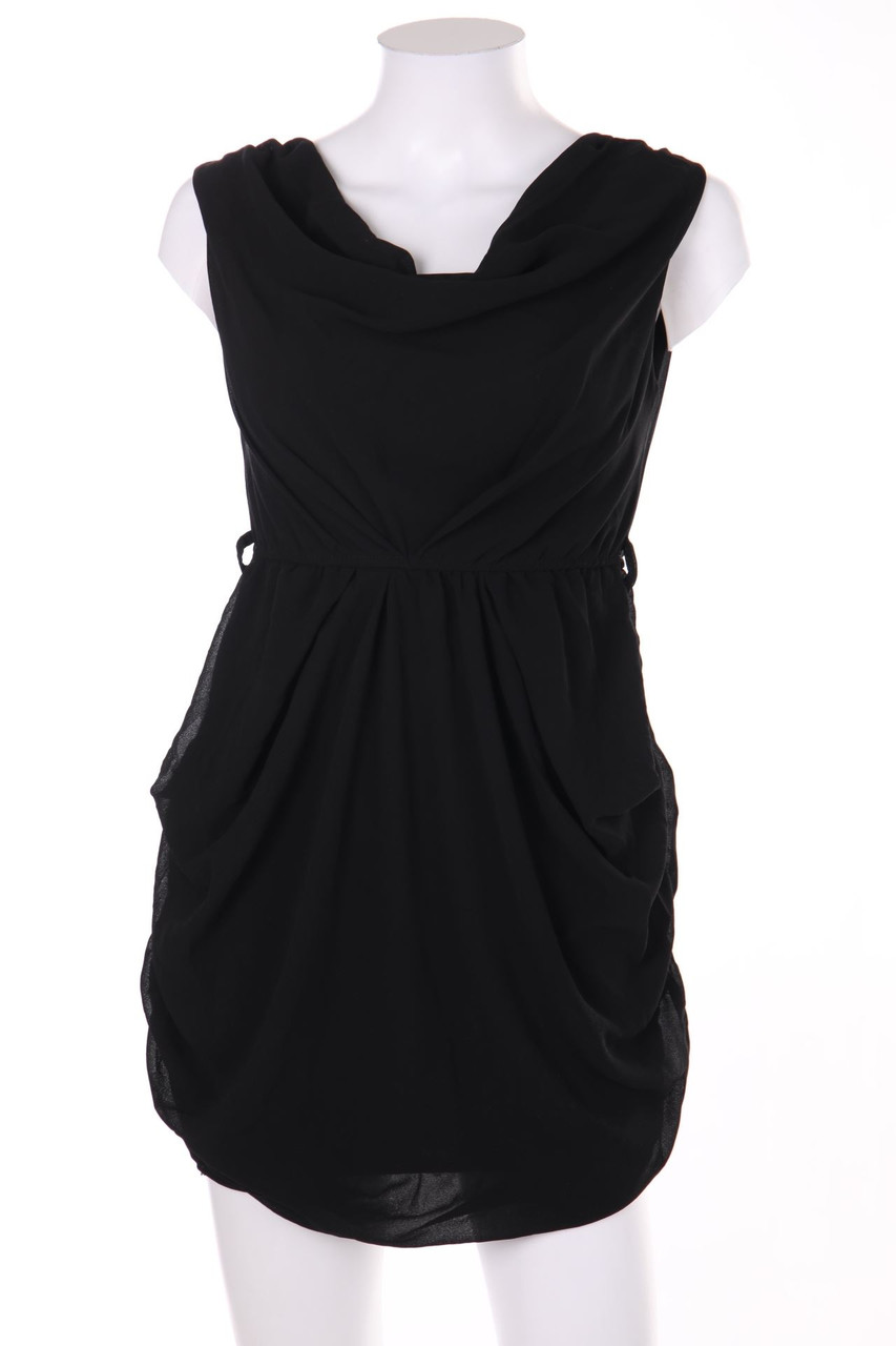 Ohne Label - Ballon-Kleid mit Wasserfall-Ausschnitt - XS