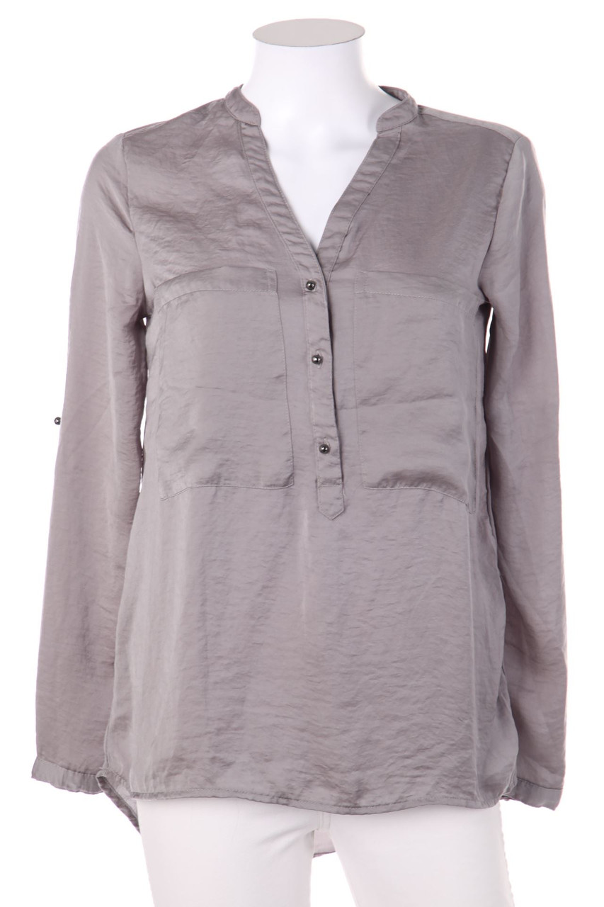 AMISU - Bluse mit Krempel-Ärmeln - XS