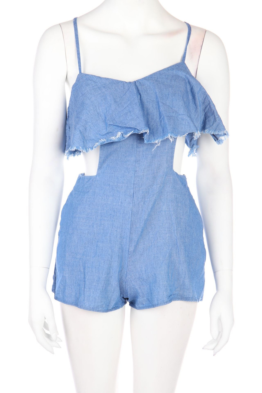 ZARA TRF - Denim-Playsuit mit Cut-outs - XS