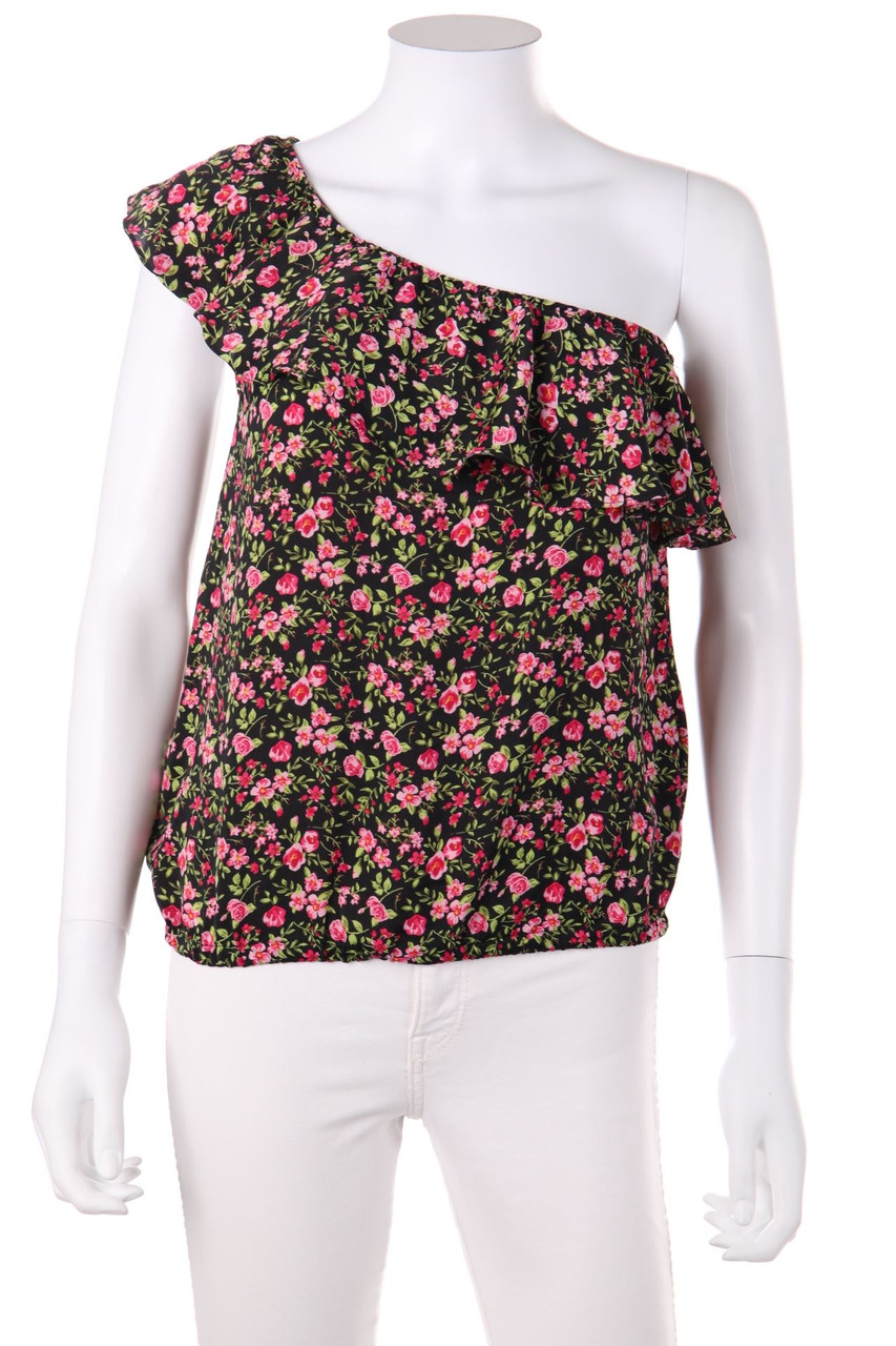 FB SISTER - One Shoulder-Bluse mit floralem Muster - S