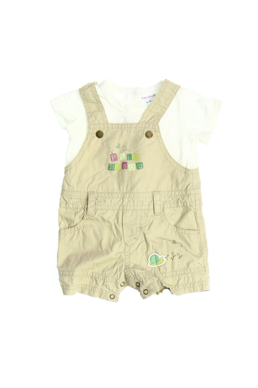 P´tit bisou - Strampelanzug im Layer Look mit Logo-Print - 56