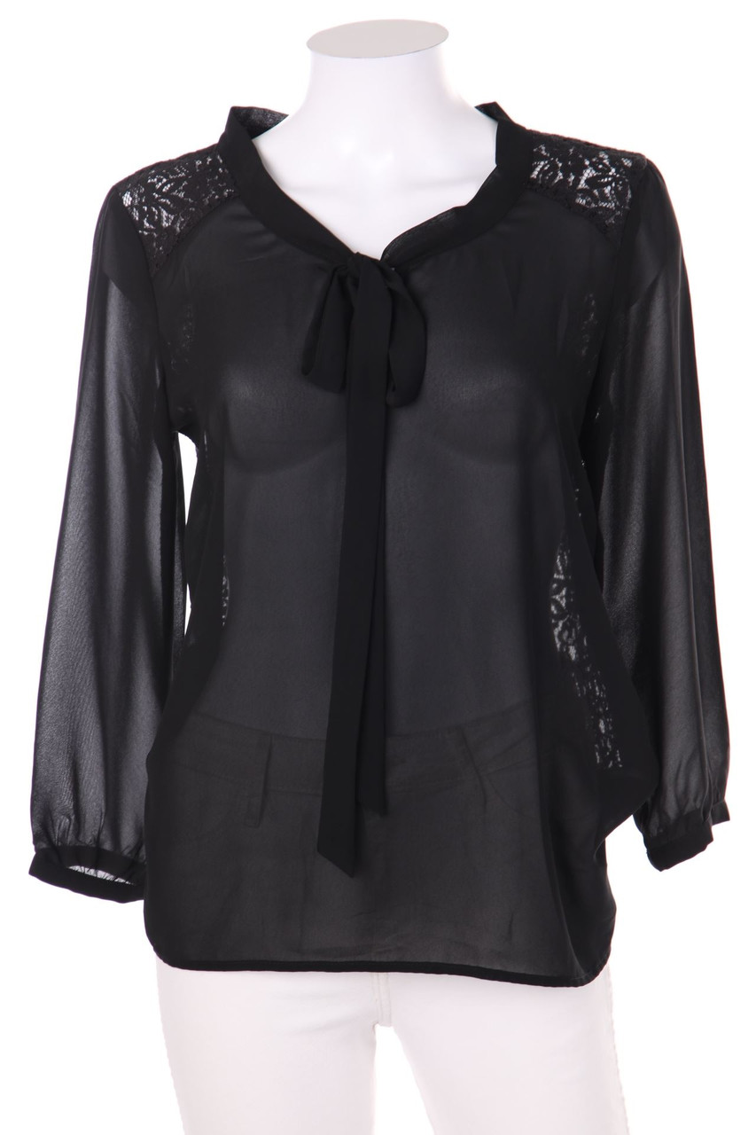 REVIEW - Schluppen-Bluse mit Spitzen-Einsatz - M