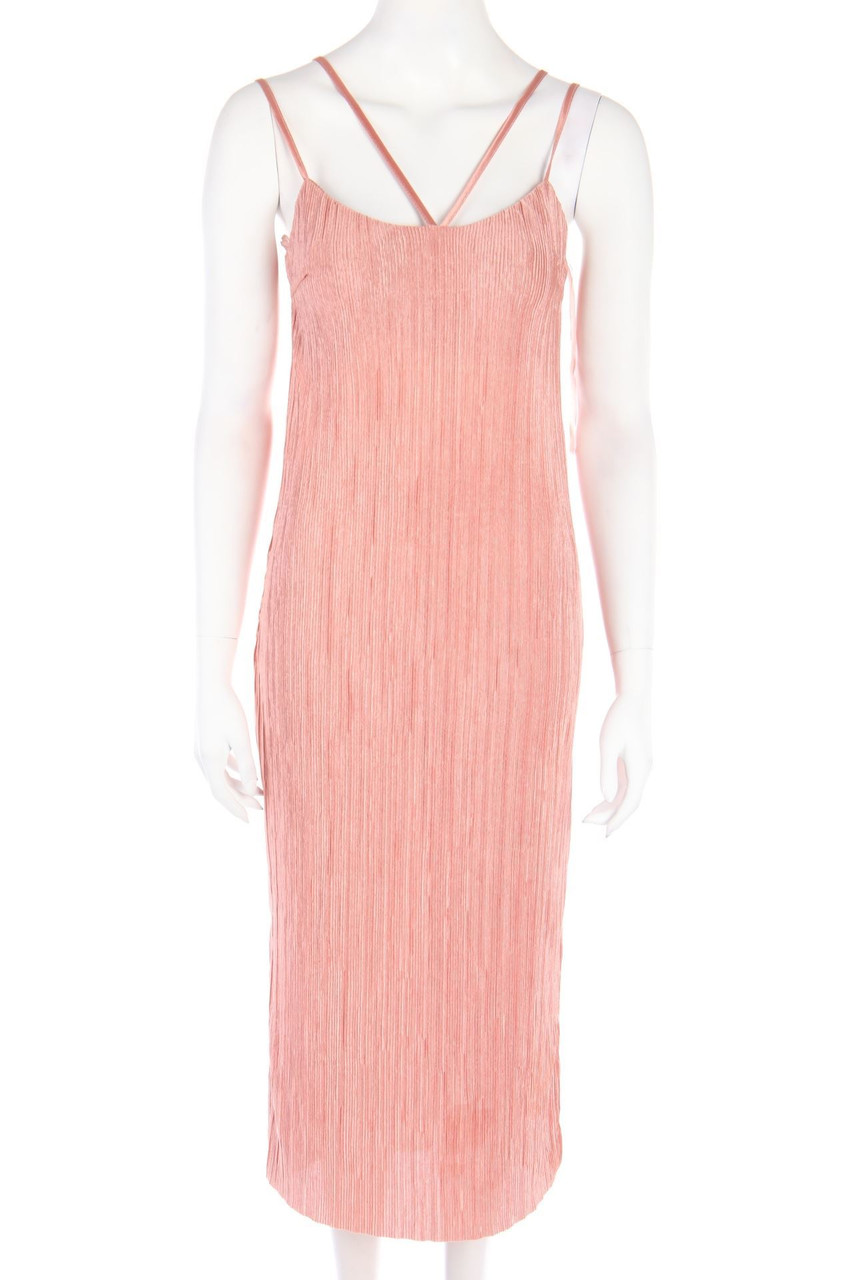 AMISU - Plissee-Midikleid mit Schlitz - D 34