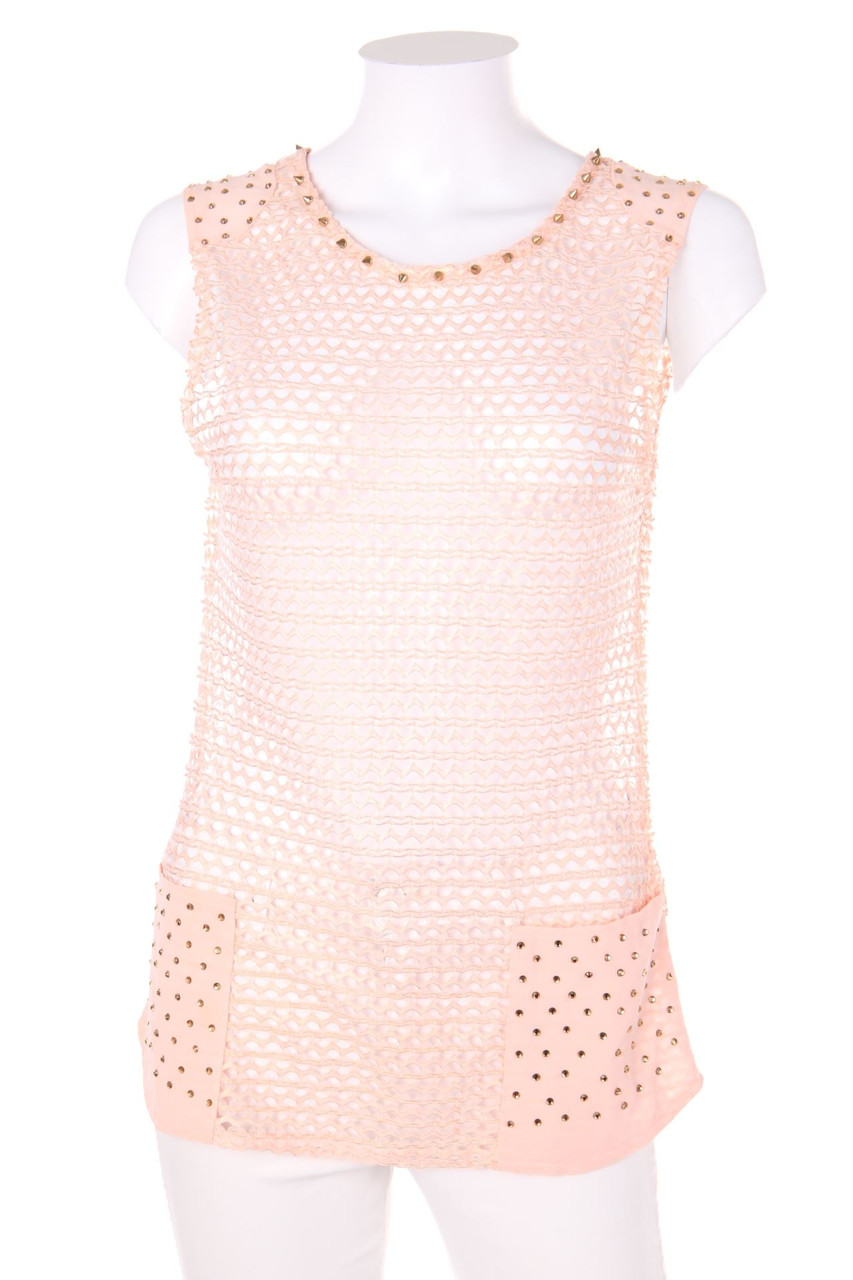 Paccio - Top aus Spitze mit Schmuckstein-Applikation - D 36-38