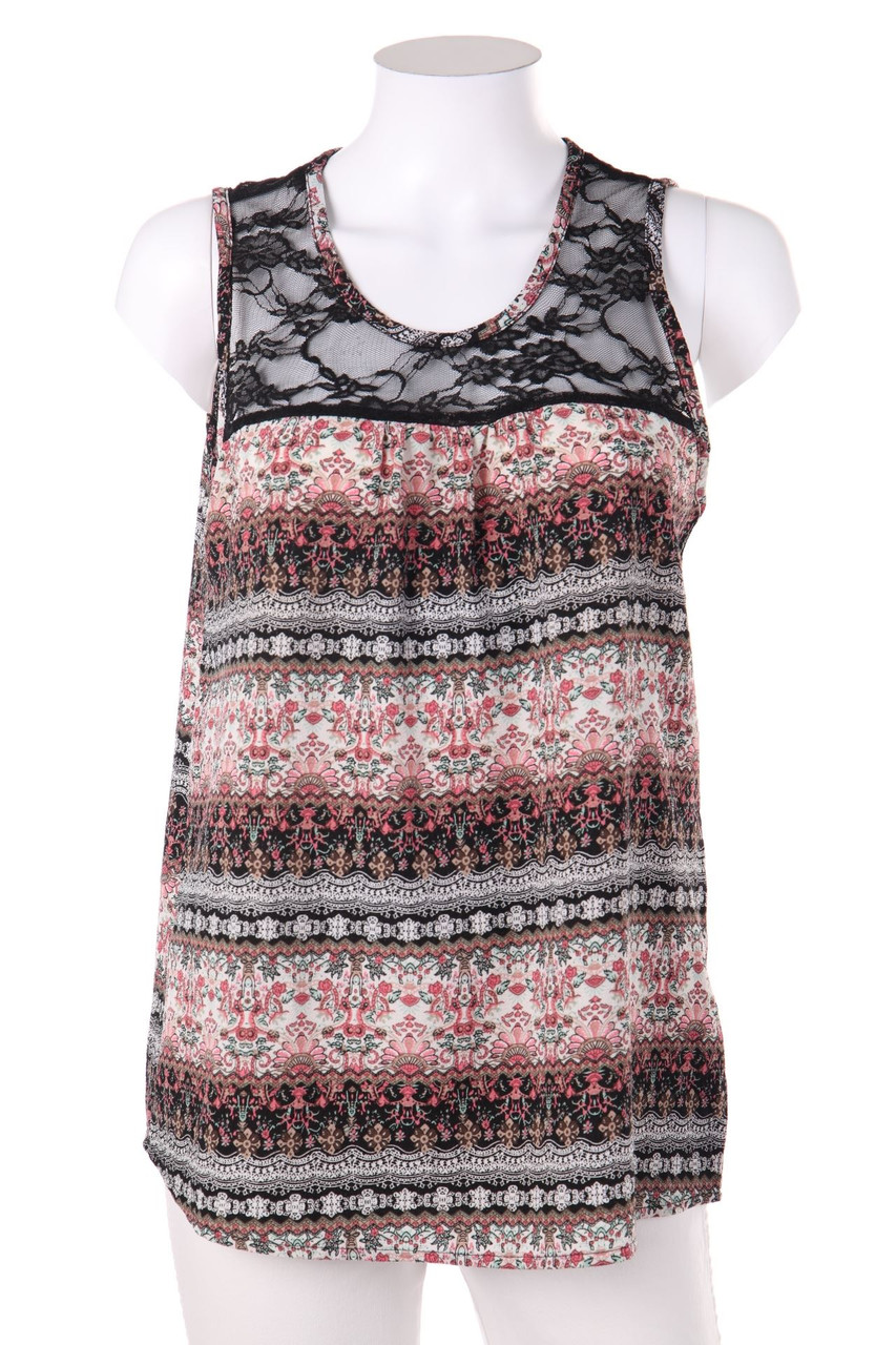 Chicorée - Blusentop mit floralem Muster - S