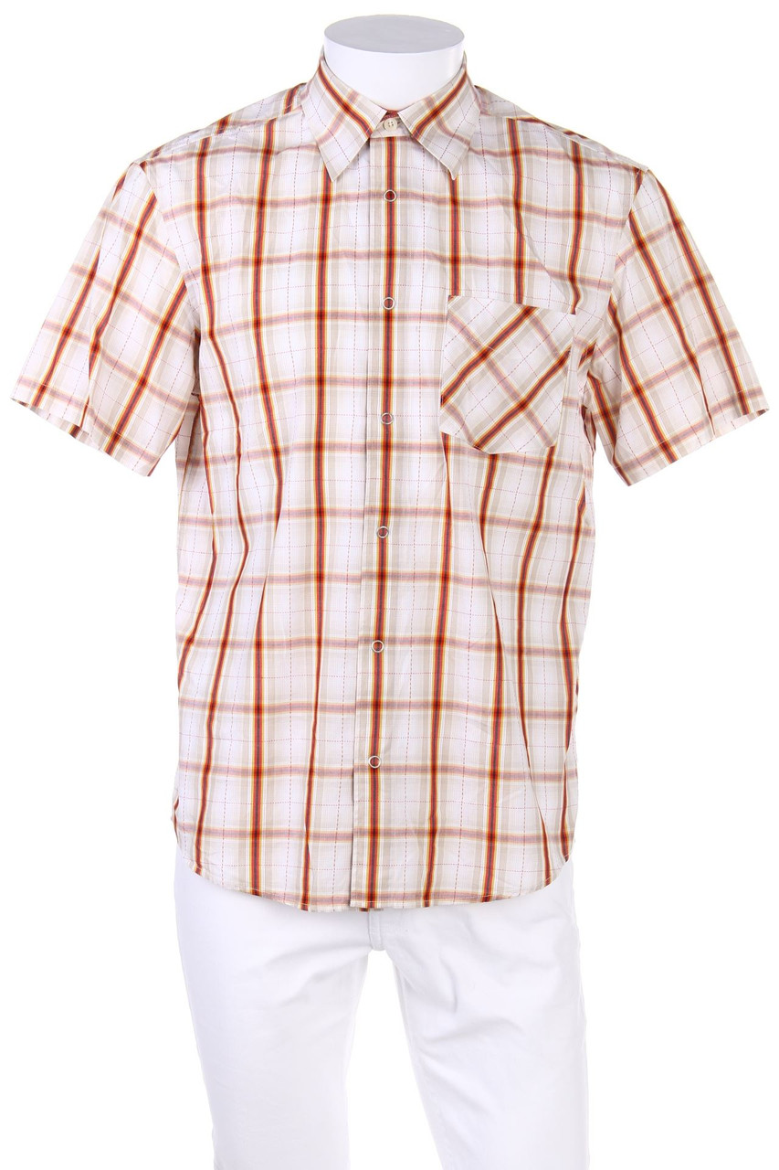 MEXX - Baumwoll-Kurzarm-Hemd mit Karo-Muster - M