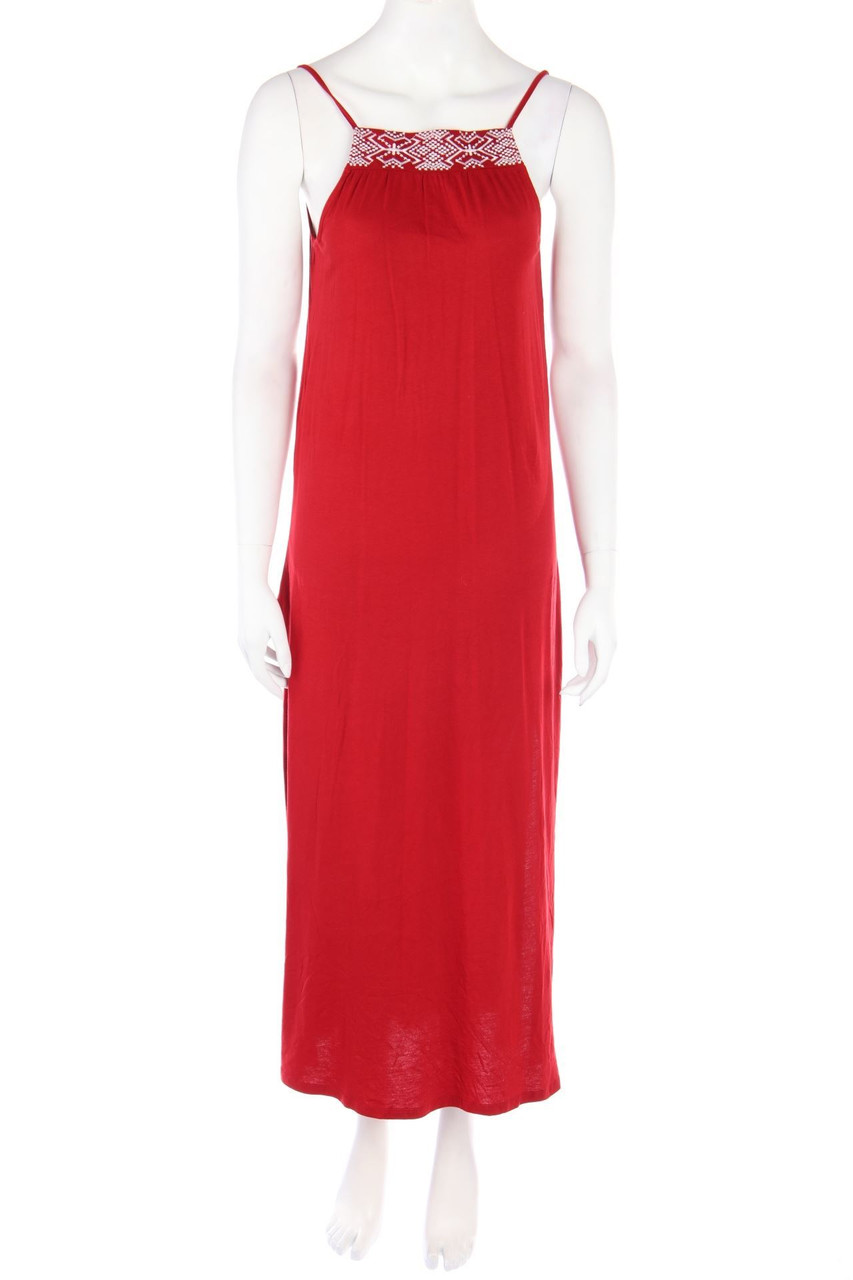 MANGO - Maxi-Kleid mit Stickereien - S