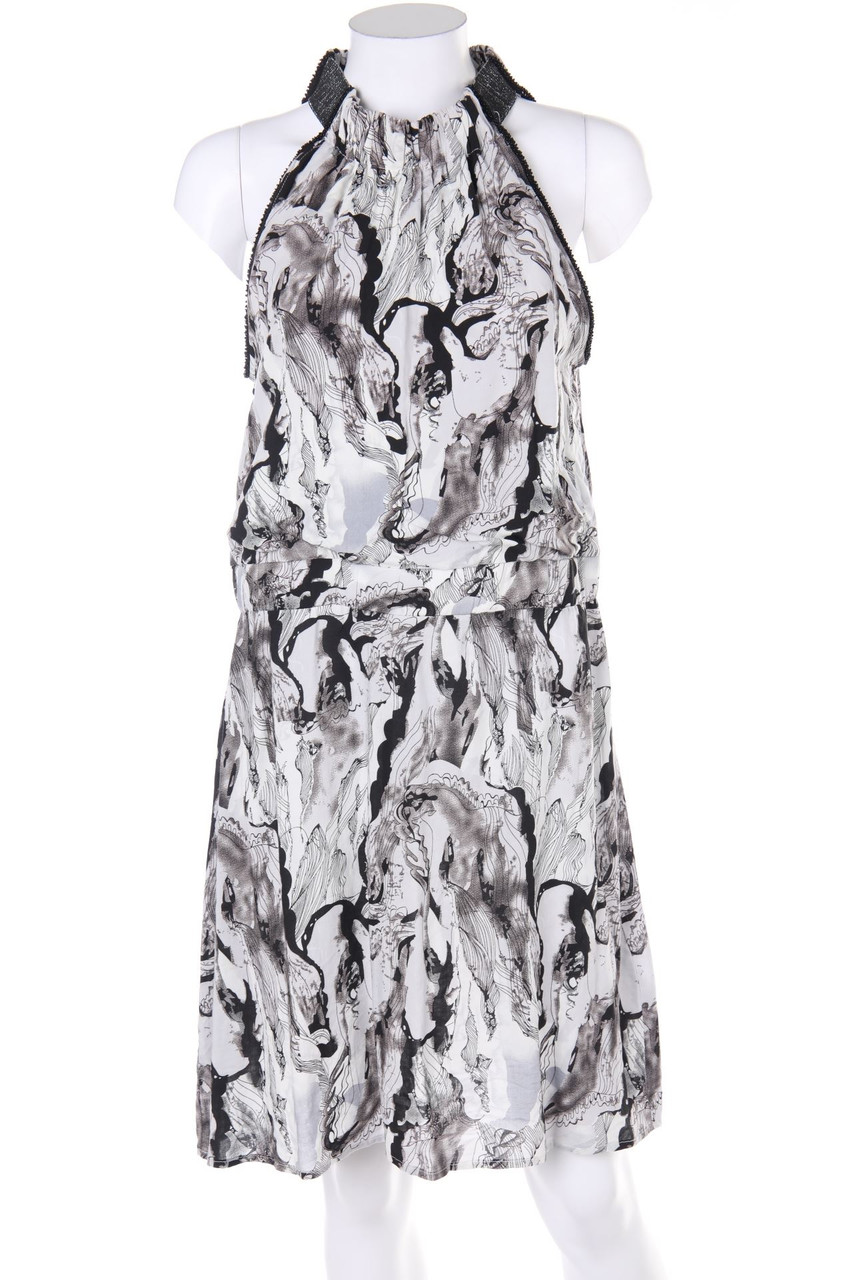 NÜ DENMARK - Kleid mit Schmuckstein-Applikation mit Muster aus Viskose - M