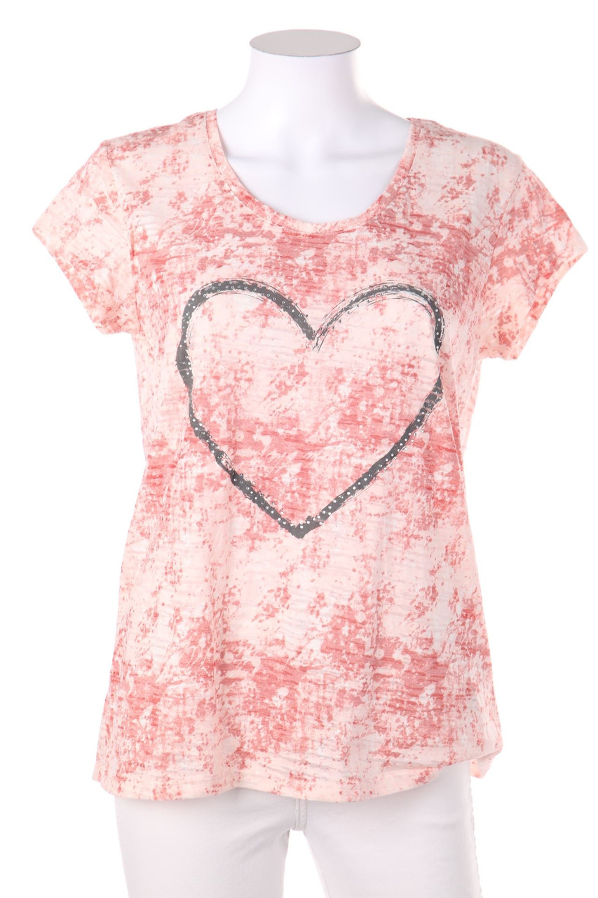 JEAN PASCALE - Shirt mit Schmuckstein-Applikation - M