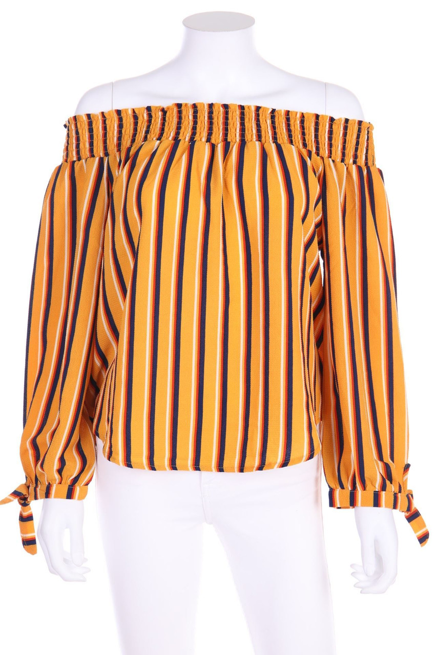 Chicorée - Carmen-Bluse mit Streifen - M