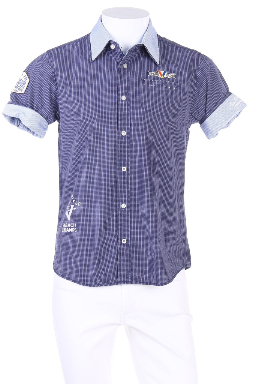 SCOTCH & SODA - Kurzarm-Hemd mit Karo-Muster mit Patches - S