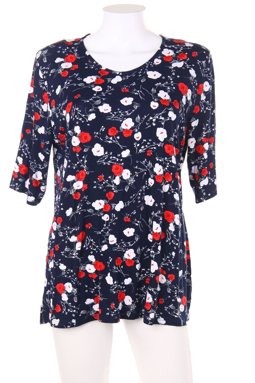 SECONDHAND - 3/4-Arm-Shirt mit floralem Muster aus Viskose - M