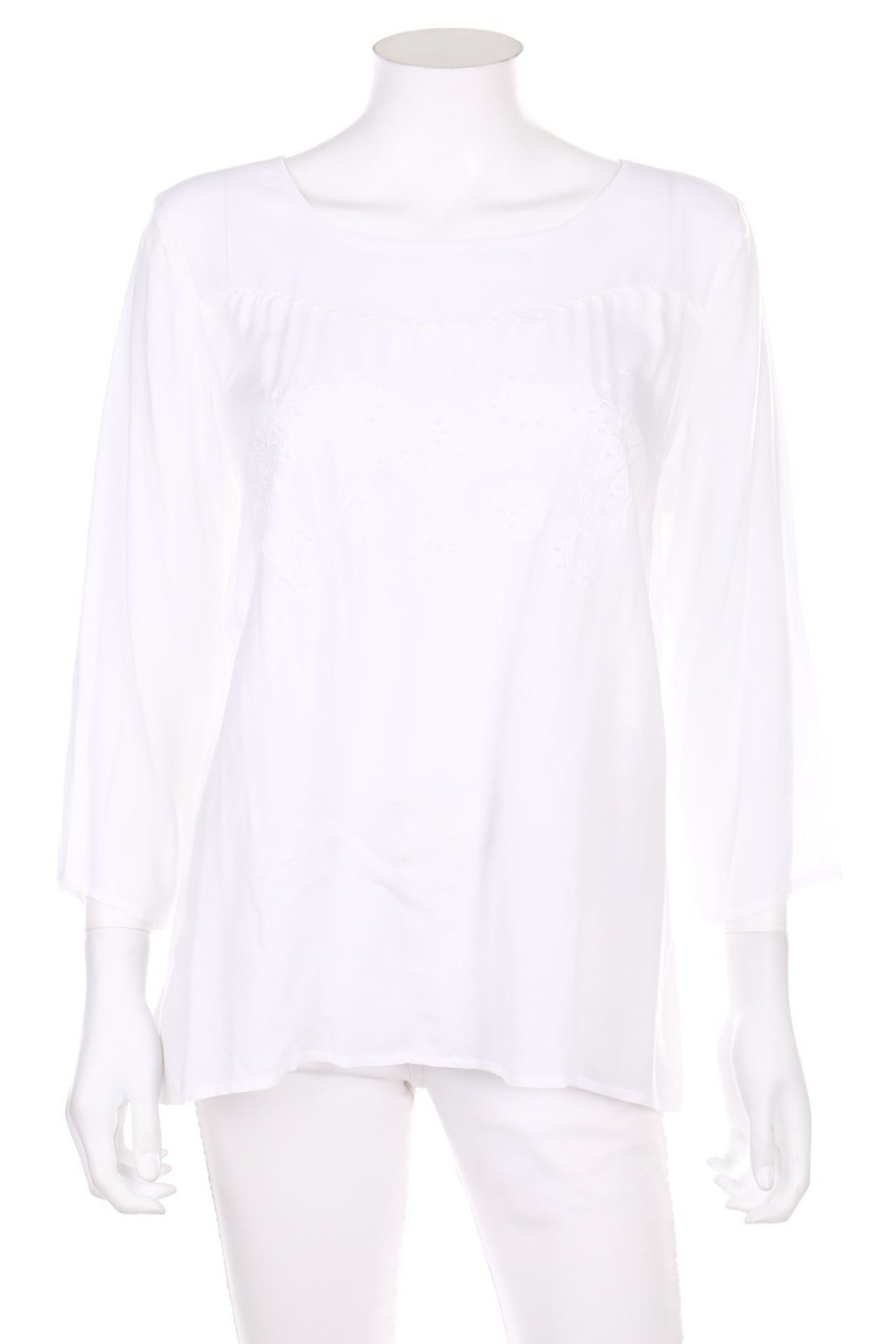 manguun - Bluse mit 3/4-Ärmel mit Stickereien mit Perlen - D 40