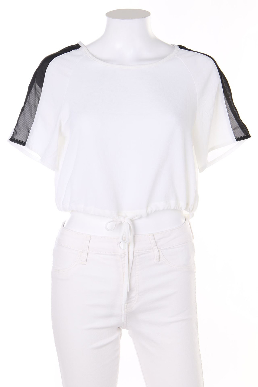 H&M DIVIDED - Cropped-Two Tone-Kurzarm-Bluse - D 36