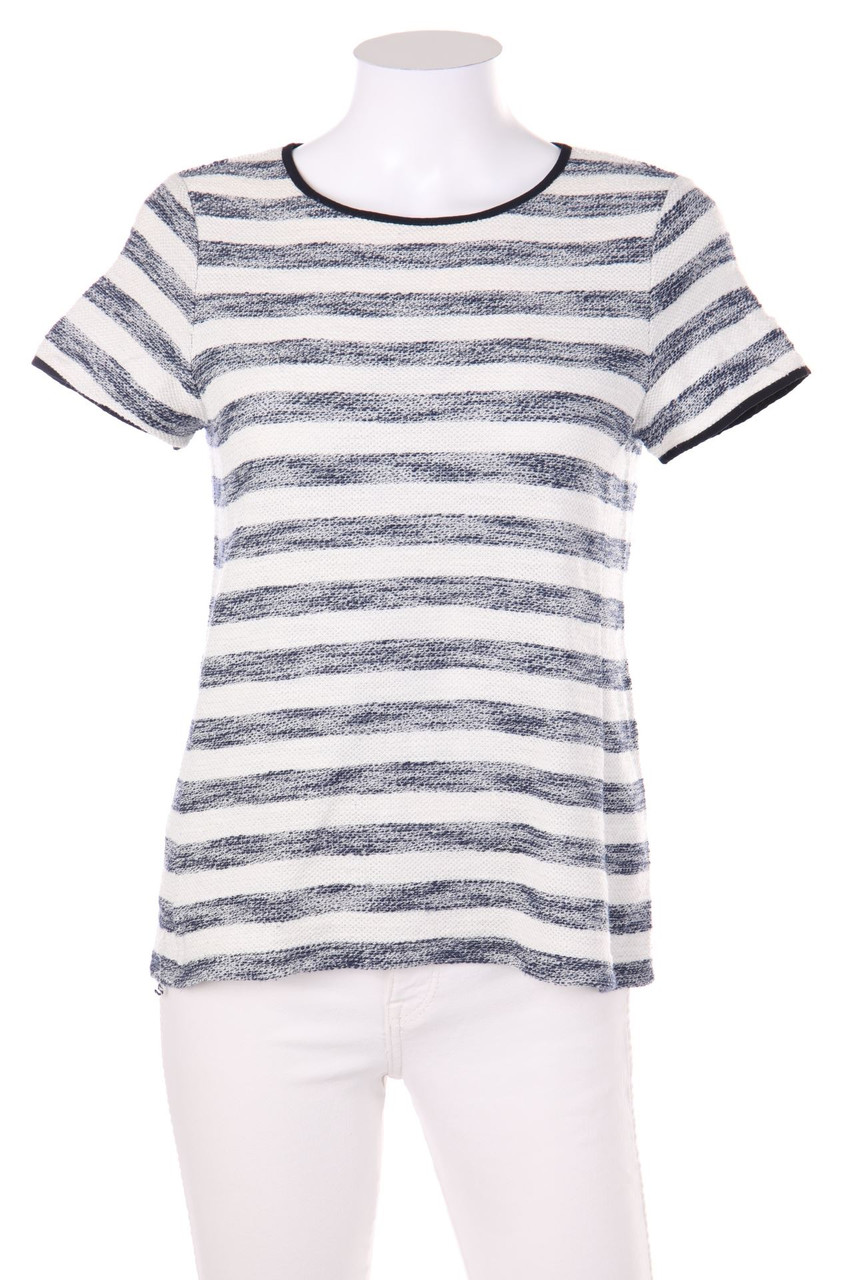 OASIS - Kurzarm-Strick-Pullover mit Metallic-Effekt - S