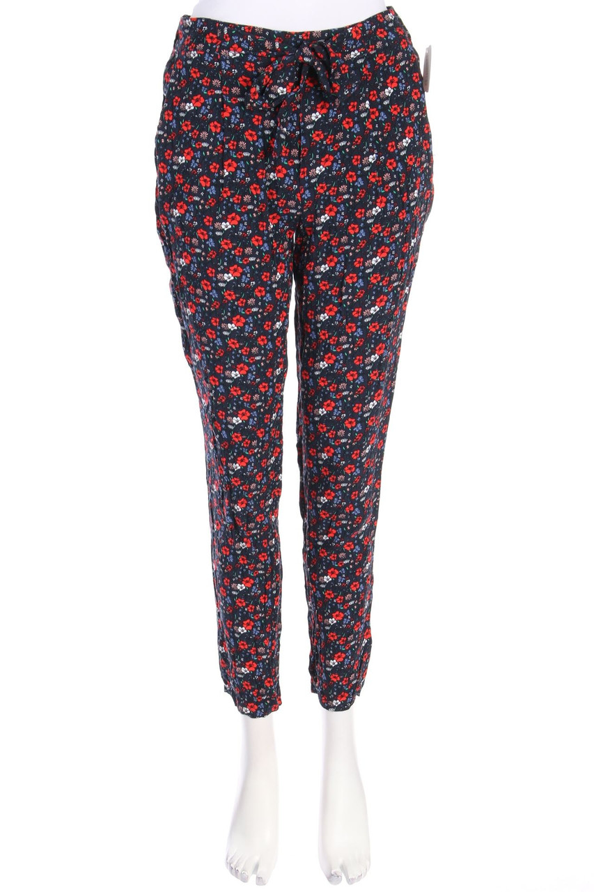 TOM TAILOR Denim - Hose mit floralem Muster aus Viskose mit Gummizug - S