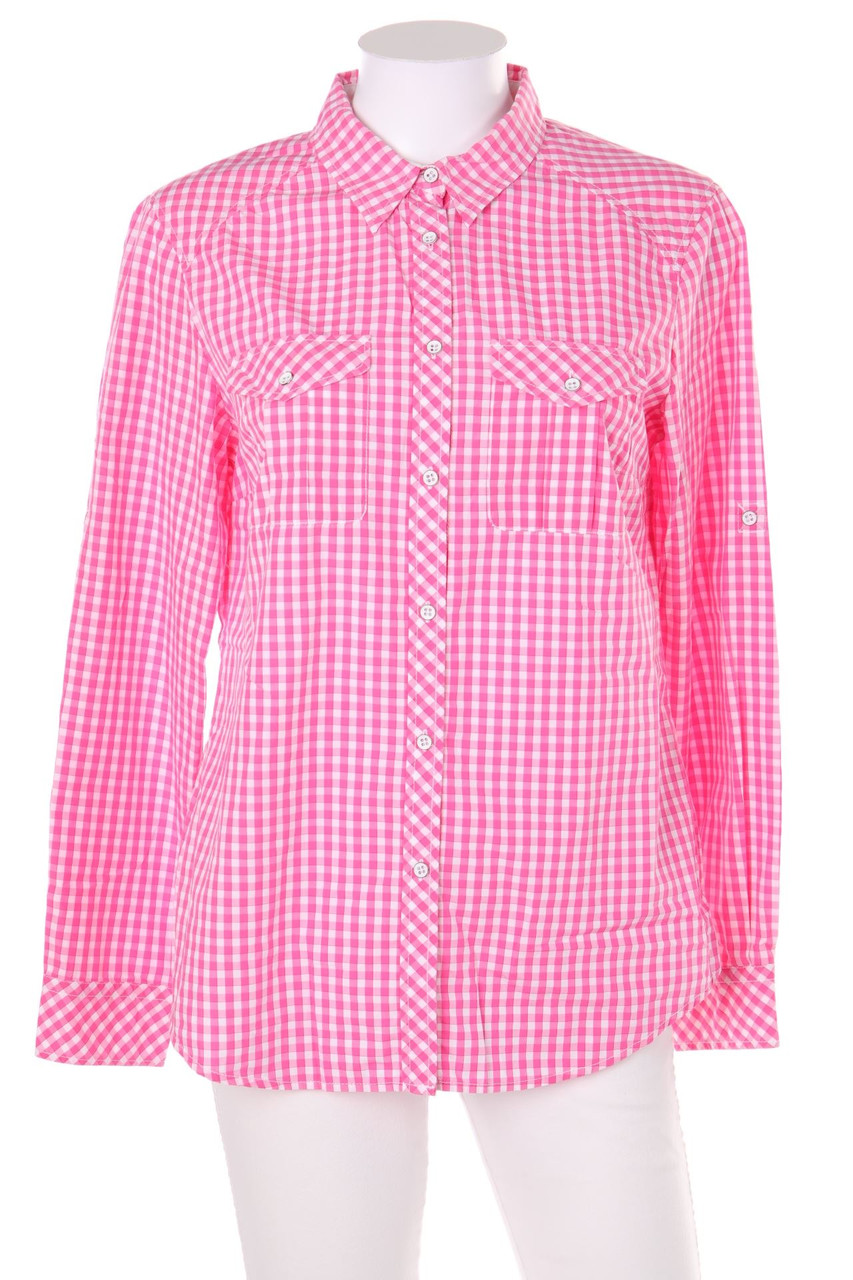 BRAX FEEL GOOD - Karo-Bluse mit Roll-up-Manschette - D 40