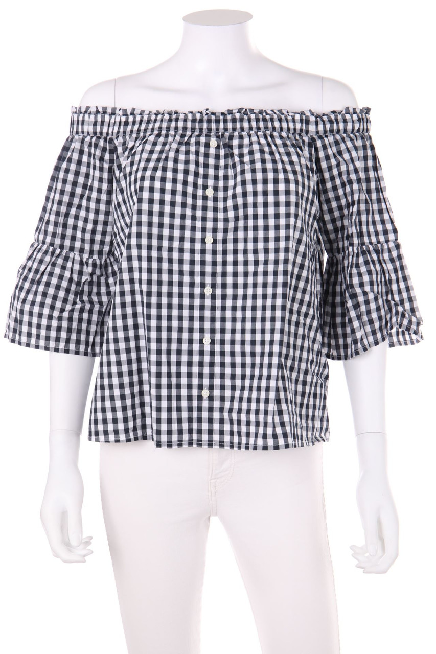 Abercrombie & Fitch - Carmen-Bluse mit Karo-Muster - S