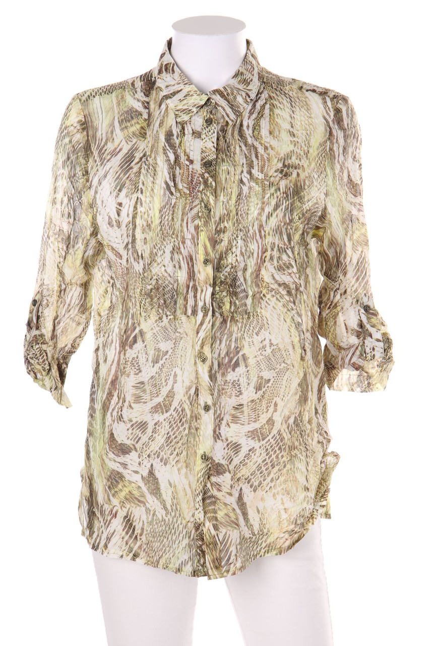 BARBARA LEBEK - Hemd-Bluse mit 3/4-Ärmel aus Baumwolle mit Muster - D 42