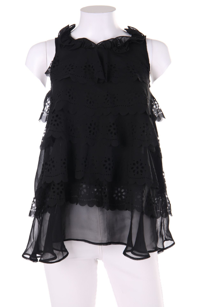 SECONDHAND - Blusentop im Layer Look mit Muschelsaum - D 36