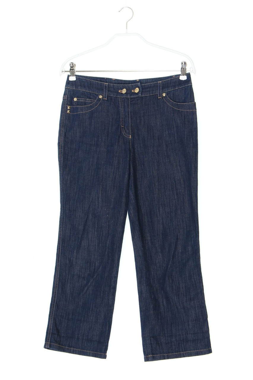 ESCADA - Cropped Dark Denim-Jeans mit Logo-Applikation - D 34