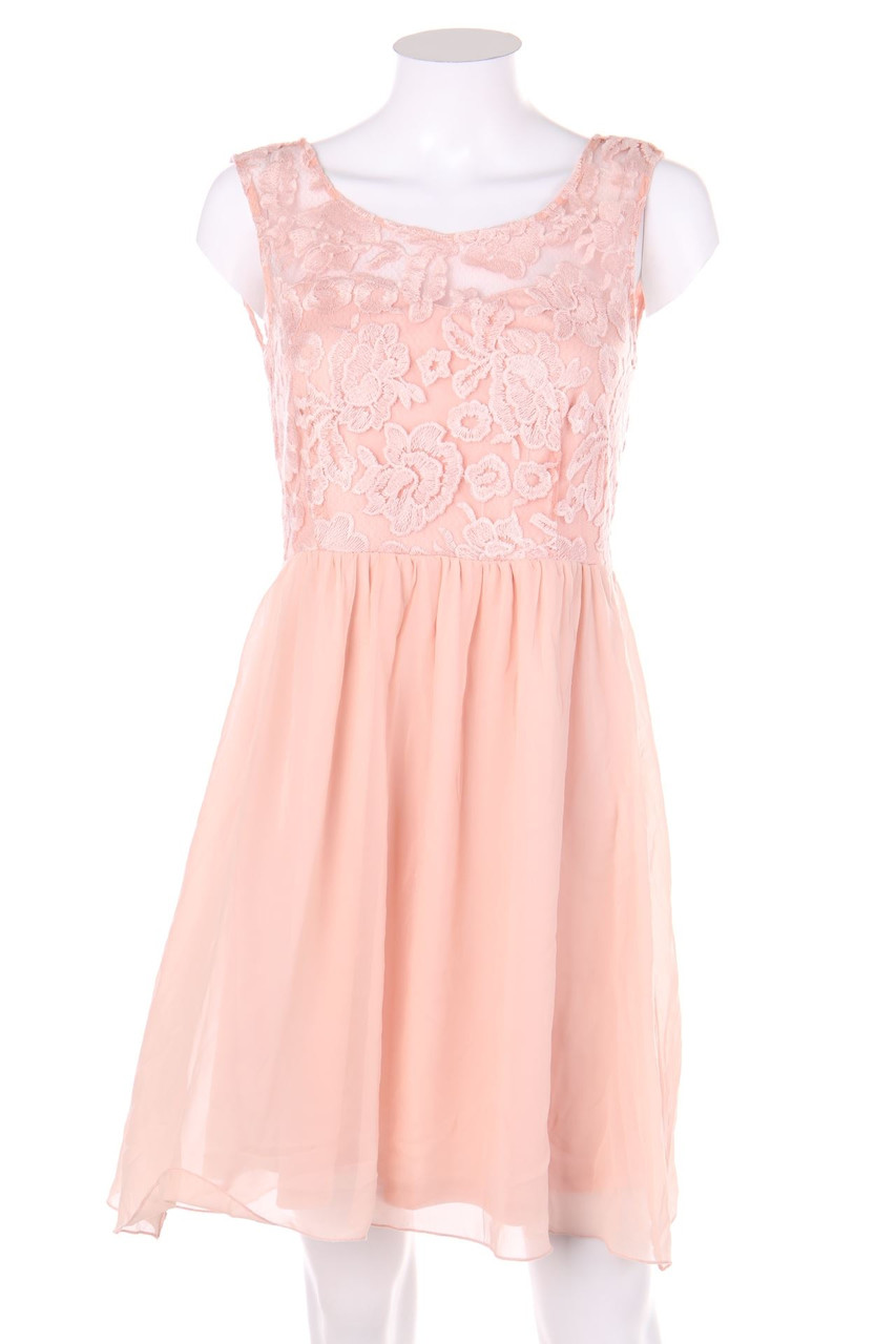 Ohne Label - Kleid mit Spitzen-Einsatz - M