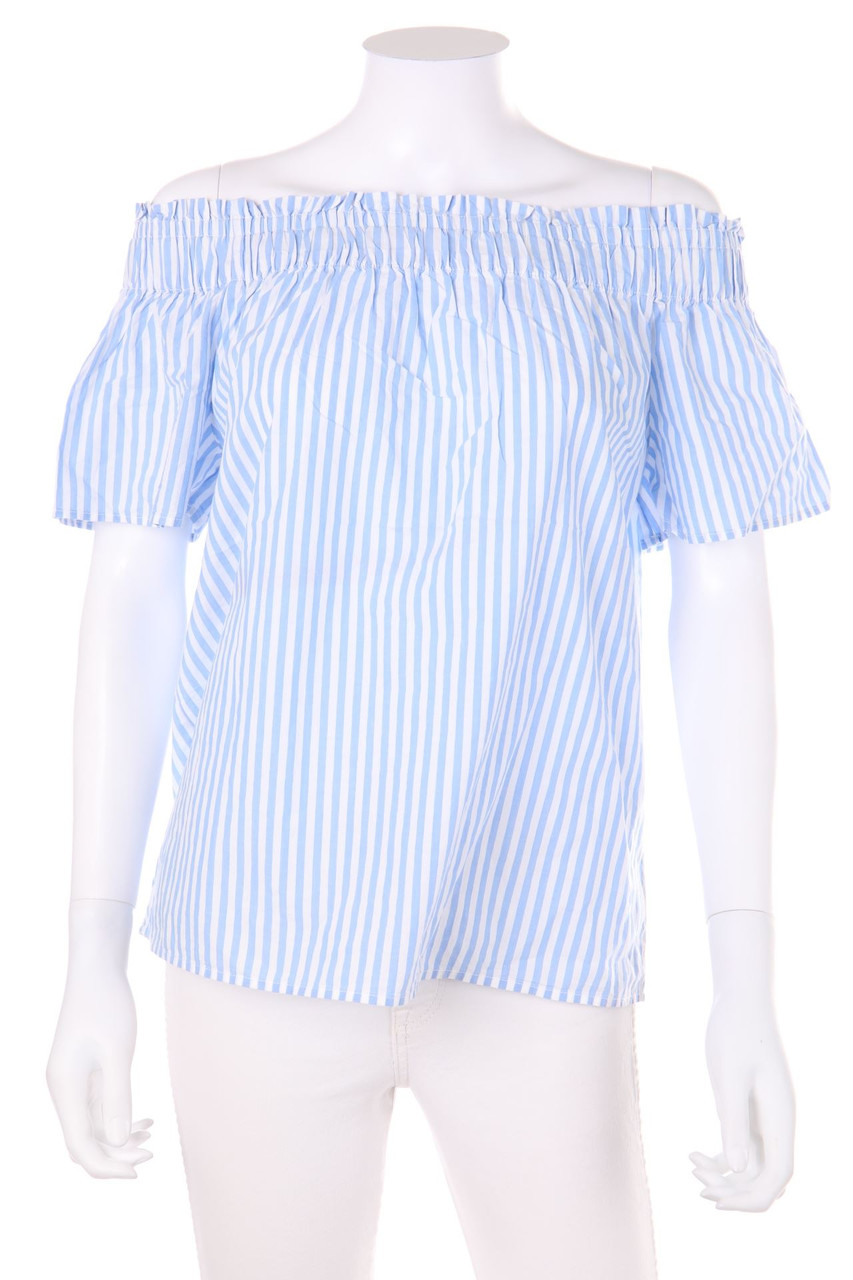 H&M - Carmen-Bluse aus Baumwolle mit Streifen - D 36