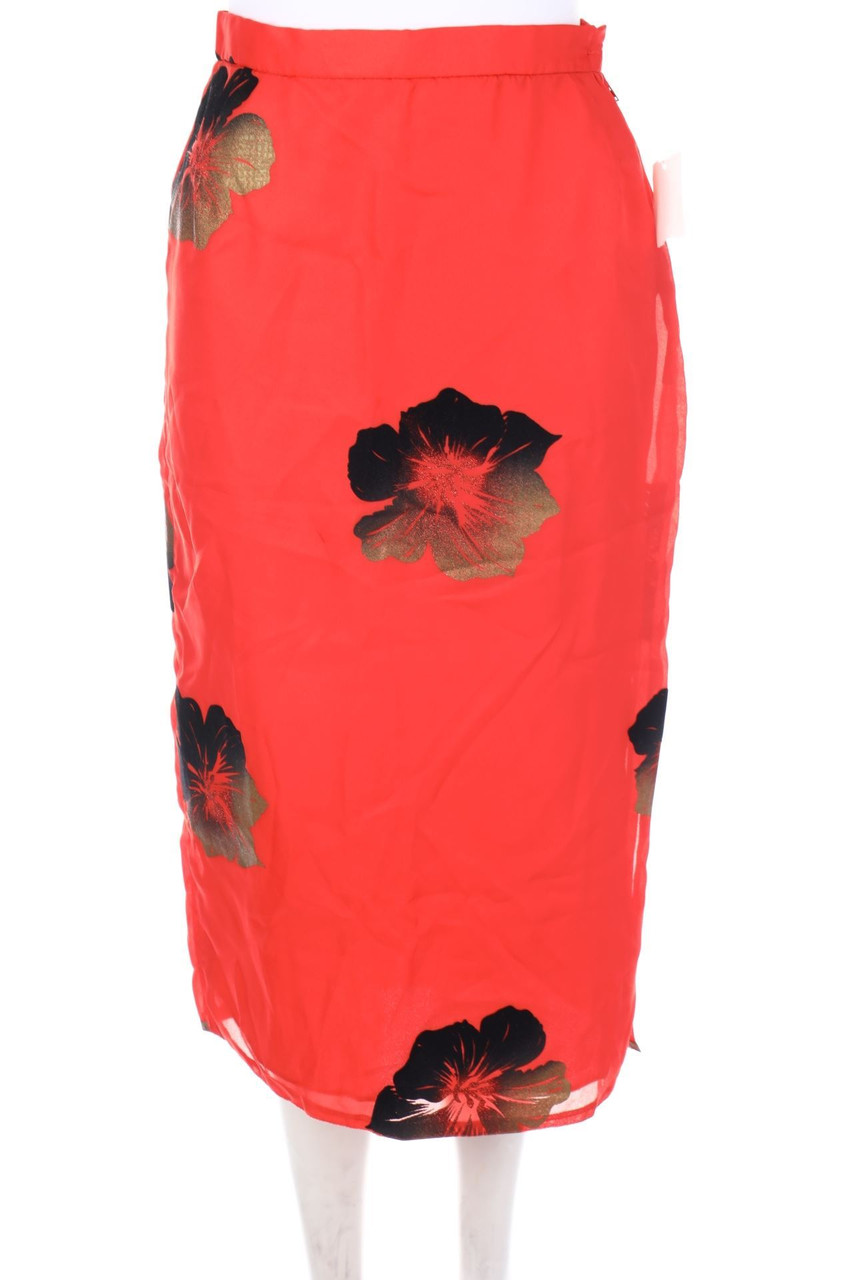 VINTAGE - Midirock mit floralem Muster - D 34