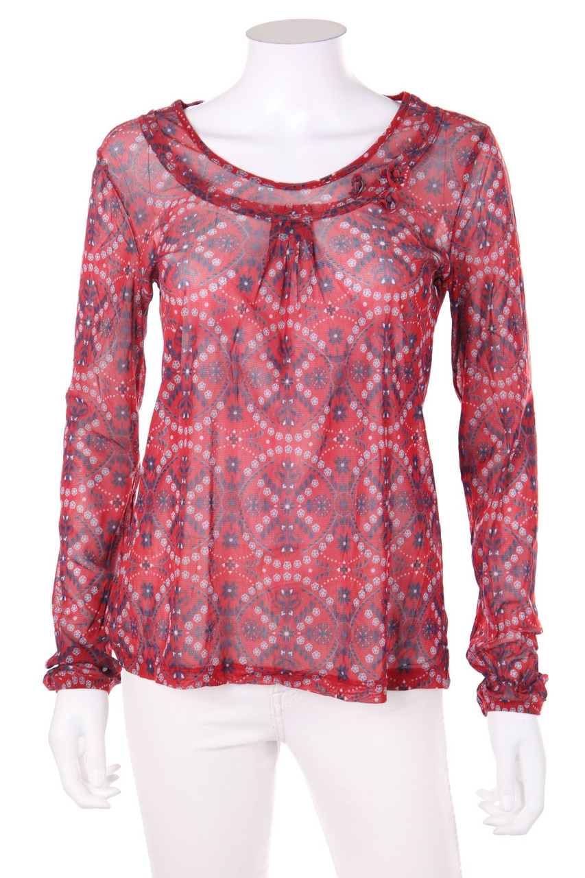 Ohne Label - Longsleeve-Shirt mit floralem Muster - M