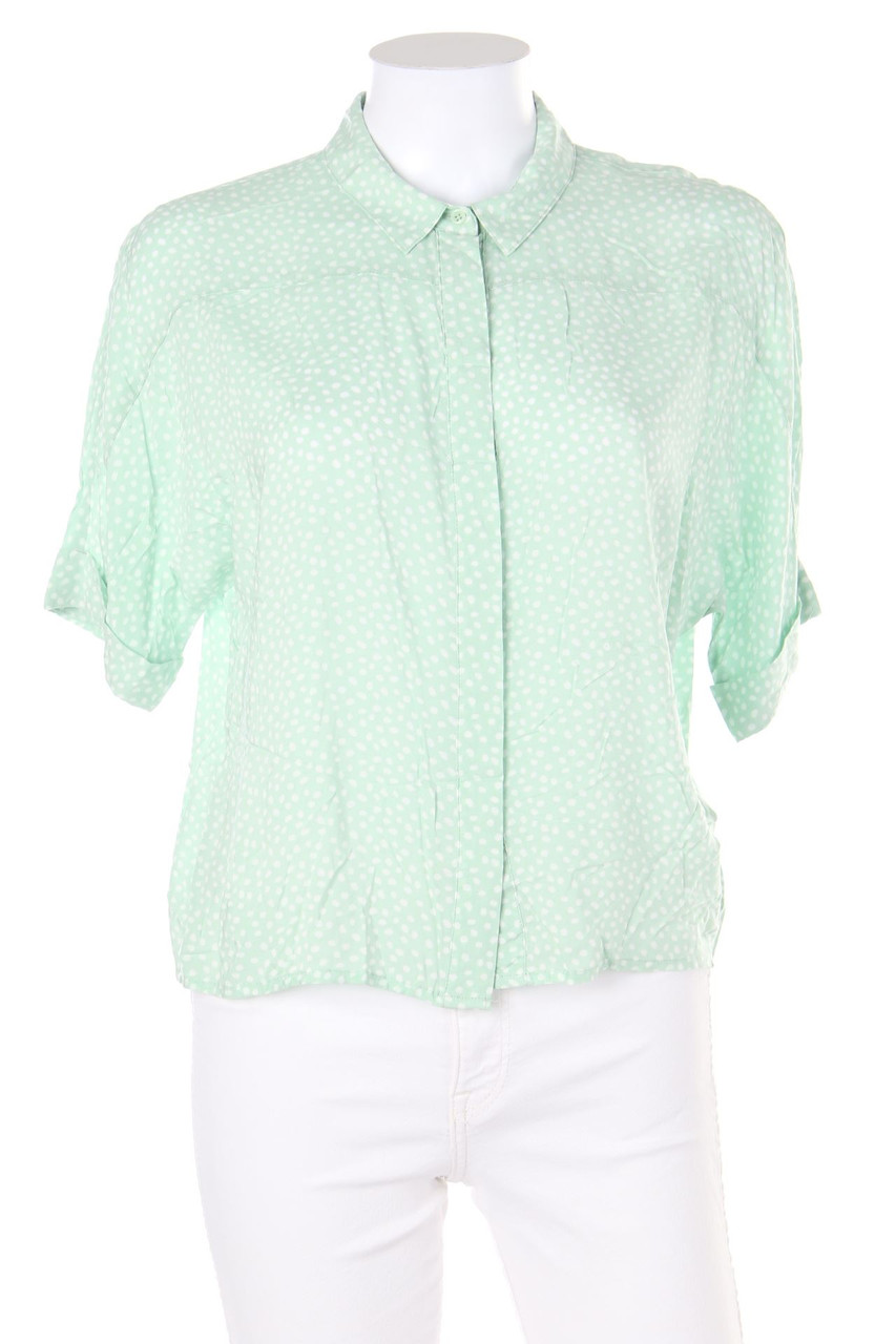 TOM TAILOR Denim - Kurzarm-Bluse mit Punkten - XS