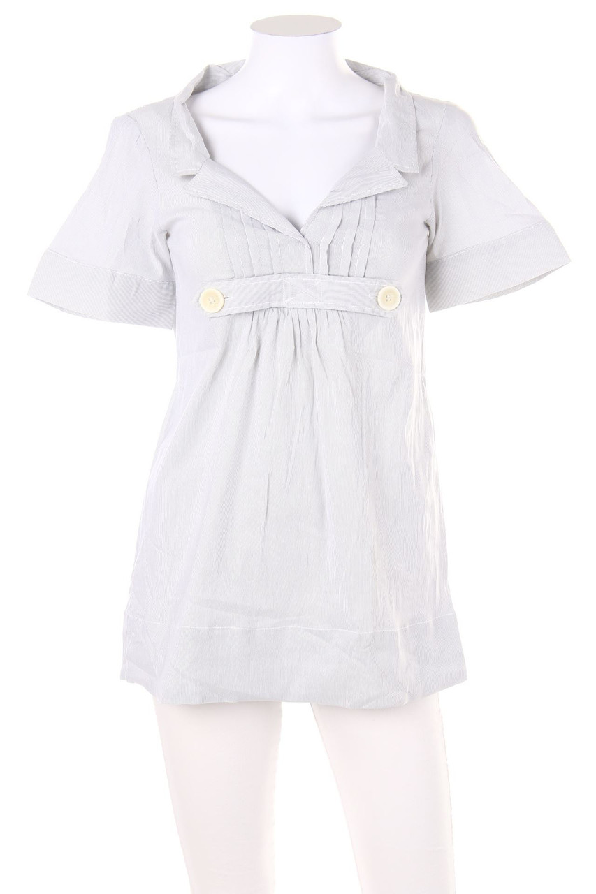 ZARA - Kurzarm-Bluse mit Streifen - M