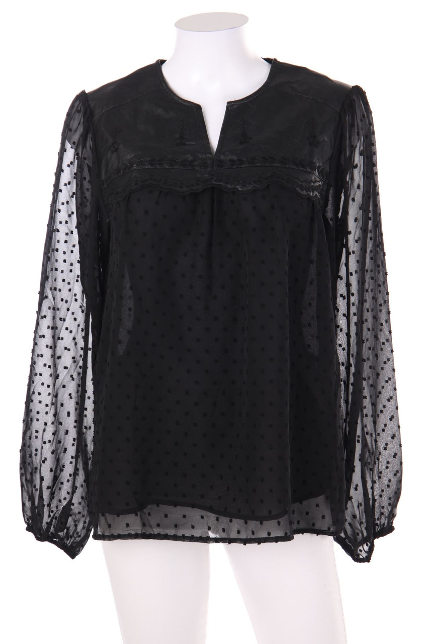 elora - Bluse mit Kunstleder-Details - D 38